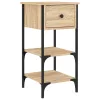 2 db sonoma tölgy színű szerelt fa éjjeliszekrény 34x36x70 cm