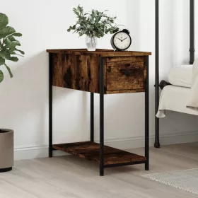   Füstös tölgy színű szerelt fa éjjeliszekrény 30x60x60 cm