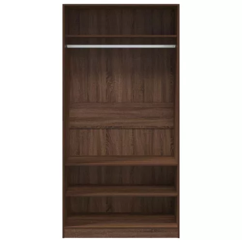 Barna tölgy színű szerelt fa ruhásszekrény 100 x 50 x 200 cm