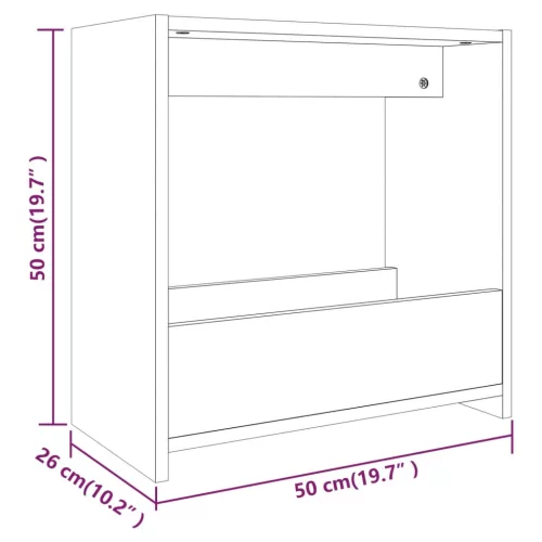 Füstös tölgy színű szerelt fa kisasztal 50 x 26 x 50 cm