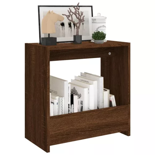 Barna tölgyszínű szerelt fa kisasztal 50 x 26 x 50 cm