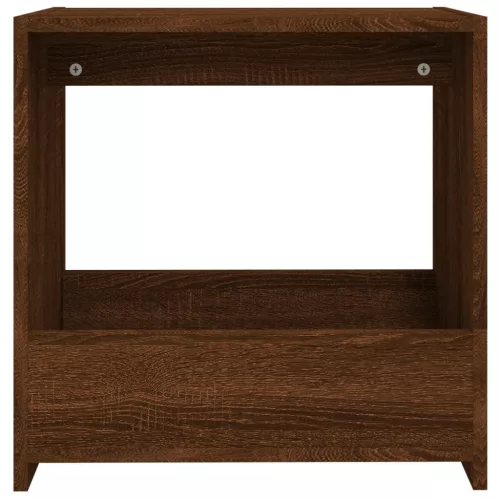 Barna tölgyszínű szerelt fa kisasztal 50 x 26 x 50 cm