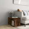 Füstös tölgy színű szerelt fa kisasztal 59 x 36 x 38 cm