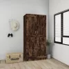 Füstös tölgy színű szerelt fa ruhásszekrény 82,5x51,5x180 cm