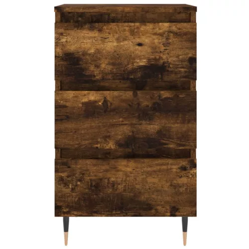 2 db füstös tölgy színű szerelt fa éjjeliszekrény 40x35x69 cm