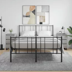   2 db szürke sonoma színű szerelt fa éjjeliszekrény 40x35x69 cm