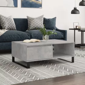Betonszürke szerelt fa dohányzóasztal 90 x 60 x 35 cm