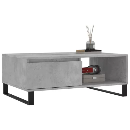 Betonszürke szerelt fa dohányzóasztal 90 x 60 x 35 cm
