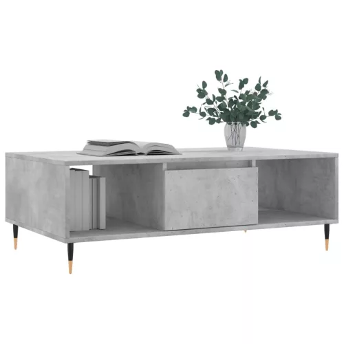 Betonszürke szerelt fa dohányzóasztal 104 x 60 x 35 cm