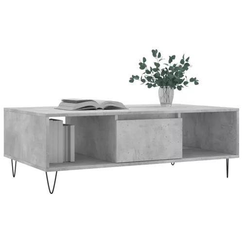 Betonszürke szerelt fa dohányzóasztal 104 x 60 x 35 cm