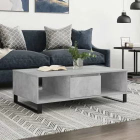 Betonszürke szerelt fa dohányzóasztal 104 x 60 x 35 cm