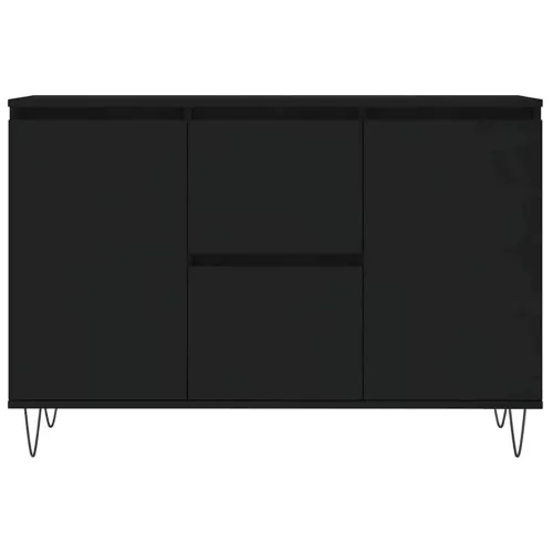 Fekete szerelt fa tálalószekrény 101,5 x 35 x 70 cm