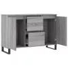 Szürke sonoma színű szerelt fa tálalószekrény 101,5 x 35 x 70 cm