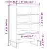 Betonszürke szerelt fa magasszekrény 57 x 35 x 90 cm