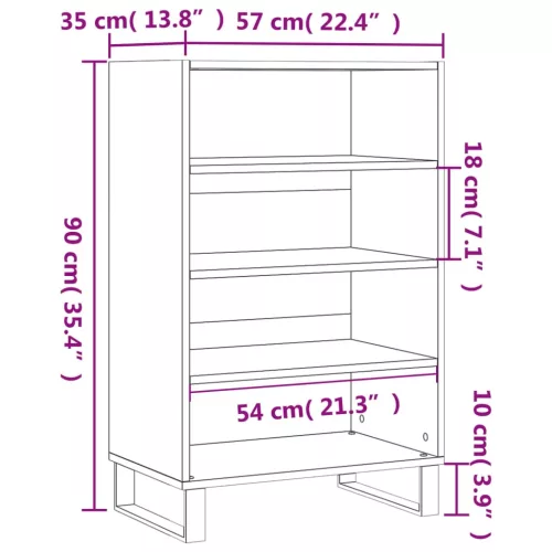 Betonszürke szerelt fa magasszekrény 57 x 35 x 90 cm