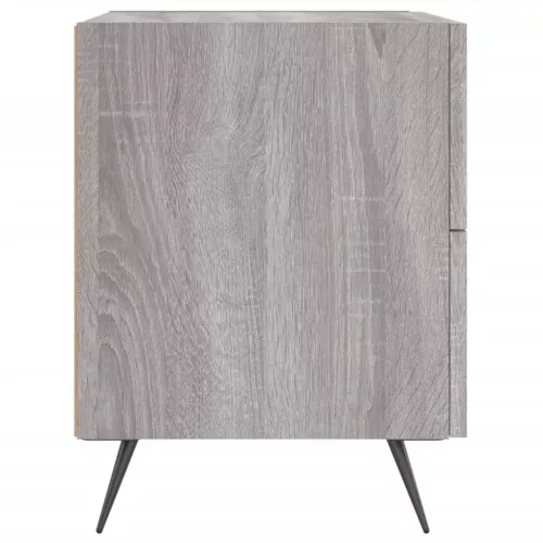 2 db szürke sonoma színű szerelt fa éjjeliszekrény 40x35x47,5cm