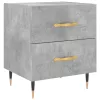 2 db betonszürke szerelt fa éjjeliszekrény 40 x 35 x 47,5 cm