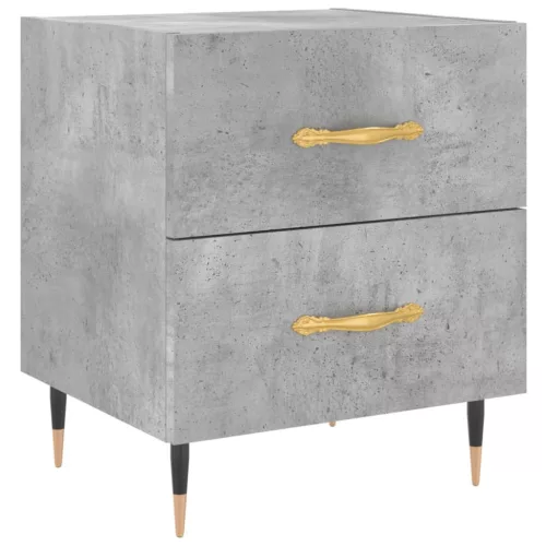 2 db betonszürke szerelt fa éjjeliszekrény 40 x 35 x 47,5 cm