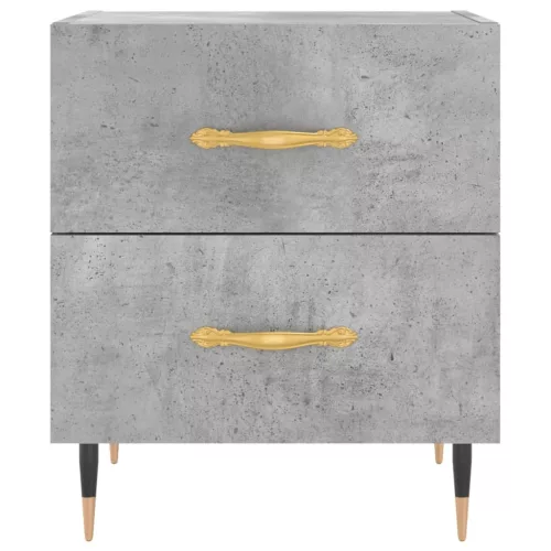 2 db betonszürke szerelt fa éjjeliszekrény 40 x 35 x 47,5 cm