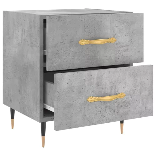 2 db betonszürke szerelt fa éjjeliszekrény 40 x 35 x 47,5 cm