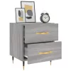 Szürke sonoma színű szerelt fa éjjeliszekrény 40 x 35 x 47,5 cm