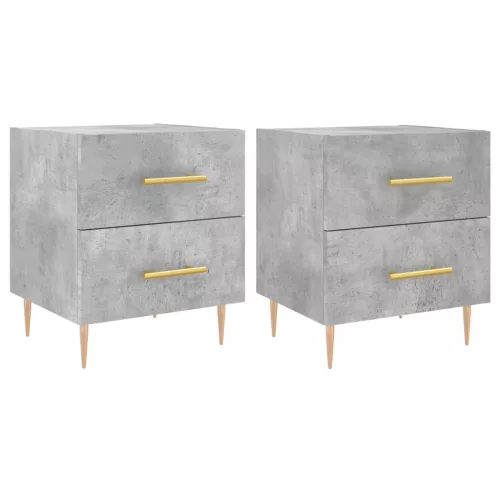 2 db betonszürke szerelt fa éjjeliszekrény 40 x 35 x 47,5 cm