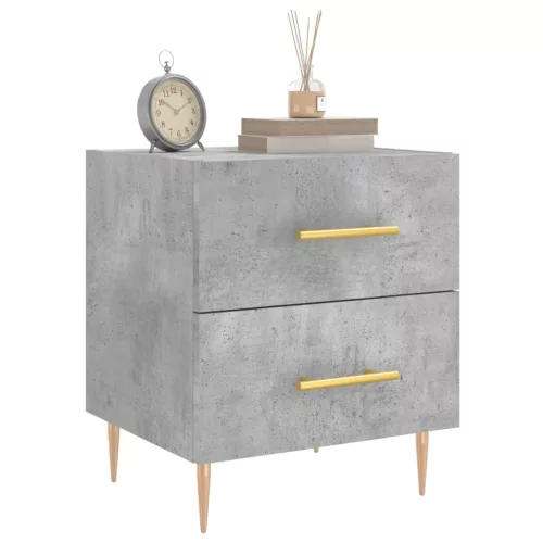 2 db betonszürke szerelt fa éjjeliszekrény 40 x 35 x 47,5 cm