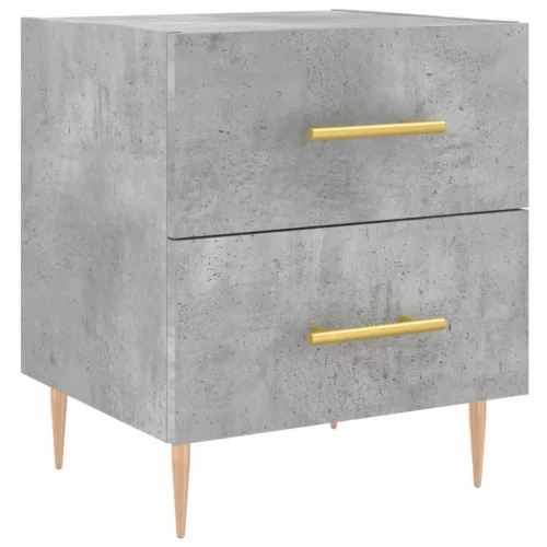 2 db betonszürke szerelt fa éjjeliszekrény 40 x 35 x 47,5 cm