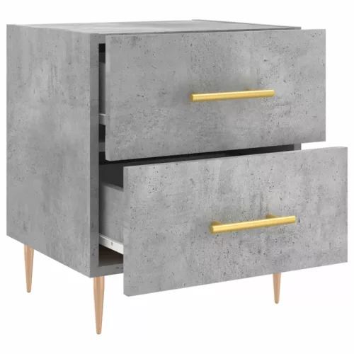 2 db betonszürke szerelt fa éjjeliszekrény 40 x 35 x 47,5 cm