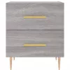 2 db szürke sonoma színű szerelt fa éjjeliszekrény 40x35x47,5cm