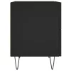 2 db fekete szerelt fa és vas éjjeliszekrény 40 x 35 x 47,5 cm