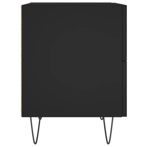 2 db fekete szerelt fa és vas éjjeliszekrény 40 x 35 x 47,5 cm