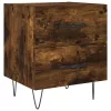 2 db füstös tölgy színű szerelt fa éjjeliszekrény 40x35x47,5 cm