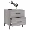 2 db szürke sonoma színű szerelt fa éjjeliszekrény 40x35x47,5cm