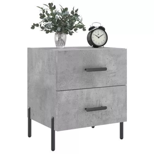 Betonszürke szerelt fa éjjeliszekrény 40 x 35 x 47,5 cm