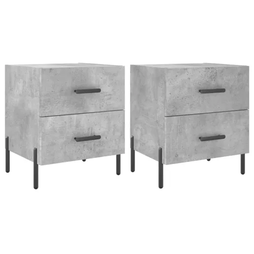 2 db betonszürke szerelt fa éjjeliszekrény 40 x 35 x 47,5 cm