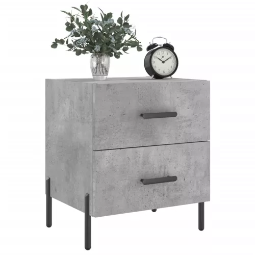 2 db betonszürke szerelt fa éjjeliszekrény 40 x 35 x 47,5 cm