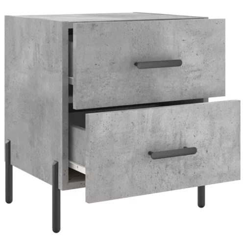 2 db betonszürke szerelt fa éjjeliszekrény 40 x 35 x 47,5 cm