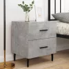 2 db betonszürke szerelt fa éjjeliszekrény 40 x 35 x 47,5 cm