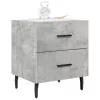 2 db betonszürke szerelt fa éjjeliszekrény 40 x 35 x 47,5 cm