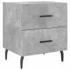 2 db betonszürke szerelt fa éjjeliszekrény 40 x 35 x 47,5 cm