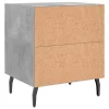 2 db betonszürke szerelt fa éjjeliszekrény 40 x 35 x 47,5 cm
