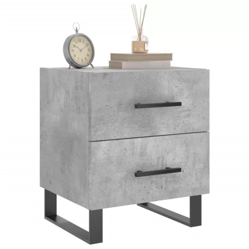 Betonszürke szerelt fa éjjeliszekrény 40 x 35 x 47,5 cm