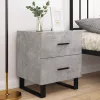 2 db betonszürke szerelt fa éjjeliszekrény 40 x 35 x 47,5 cm