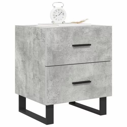 2 db betonszürke szerelt fa éjjeliszekrény 40 x 35 x 47,5 cm