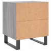 2 db szürke sonoma színű szerelt fa éjjeliszekrény 40x35x47,5cm