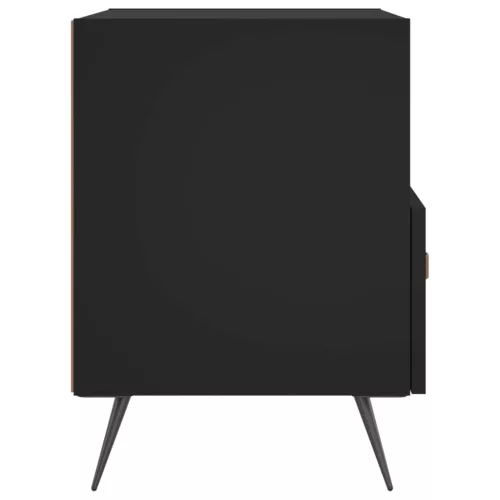 2 db fekete szerelt fa és vas éjjeliszekrény 40 x 35 x 47,5 cm