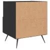 2 db fekete szerelt fa és vas éjjeliszekrény 40 x 35 x 47,5 cm