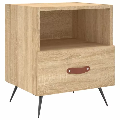 2 db sonoma tölgy színű szerelt fa éjjeliszekrény 40x35x47,5 cm