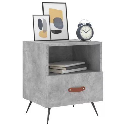 2 db betonszürke szerelt fa éjjeliszekrény 40 x 35 x 47,5 cm